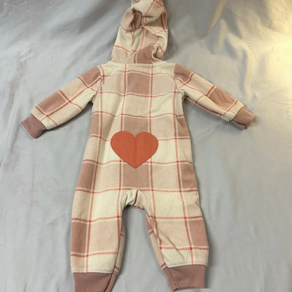 Carter's - long sleeve hooded sleeper/romper/jumpsuit/one piece. Size 6 months - Picture 3 of 4